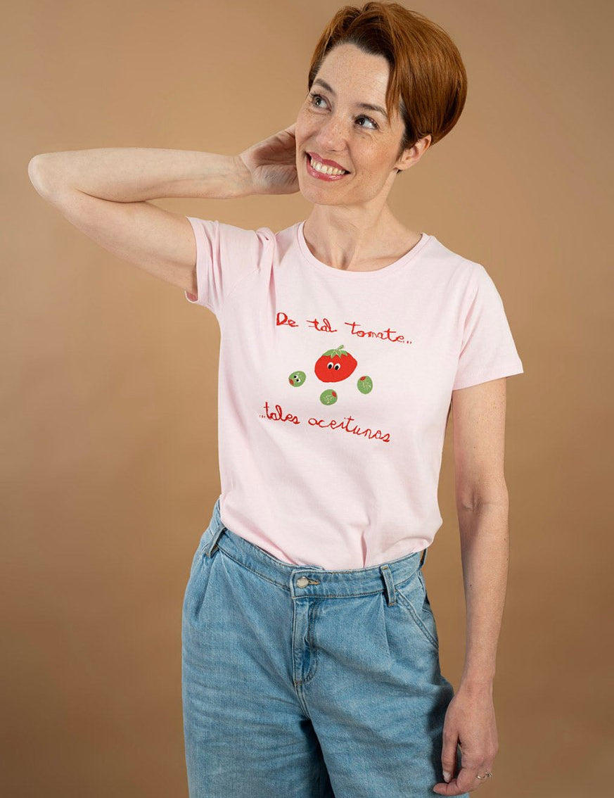 Camiseta de mujer "De tal tomate tales aceitunas" - Junito's Closet