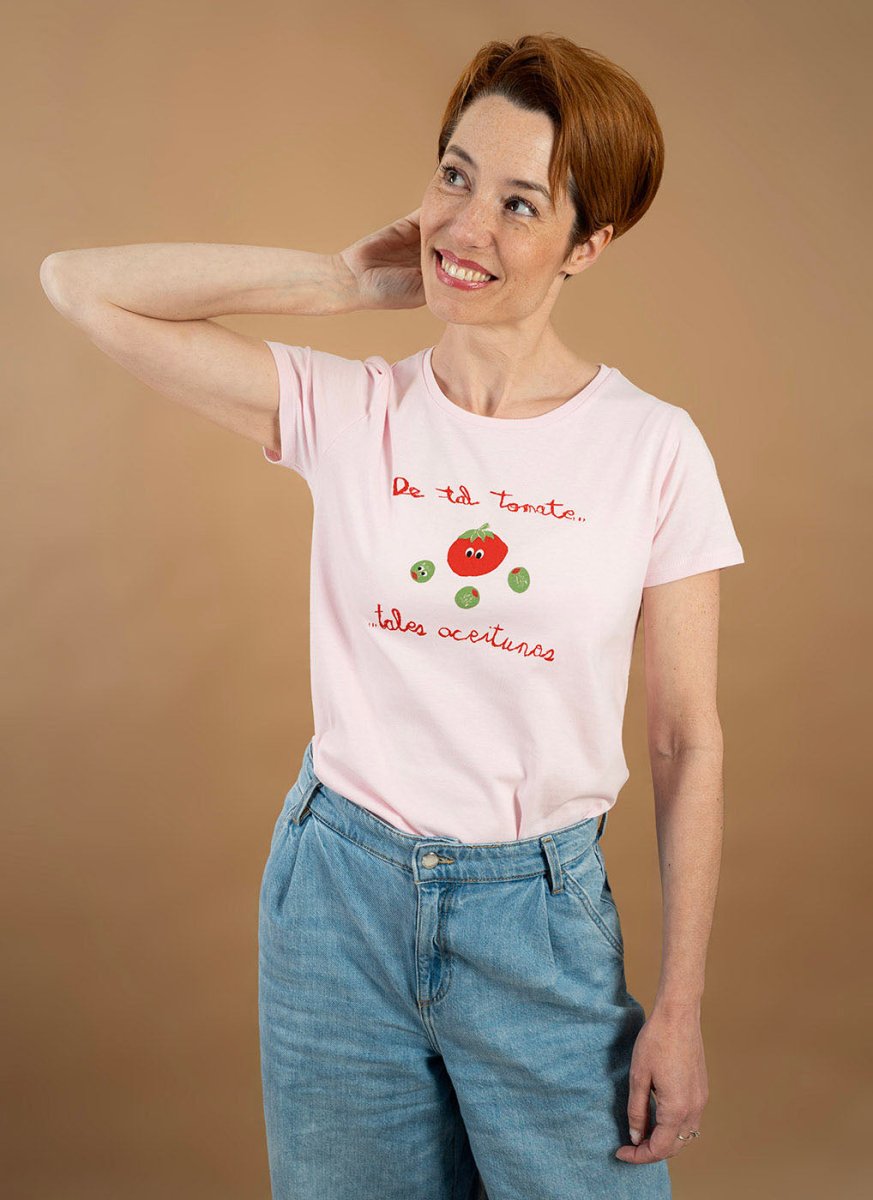 Camiseta de mujer "De tal tomate tales aceitunas" - Junito's Closet