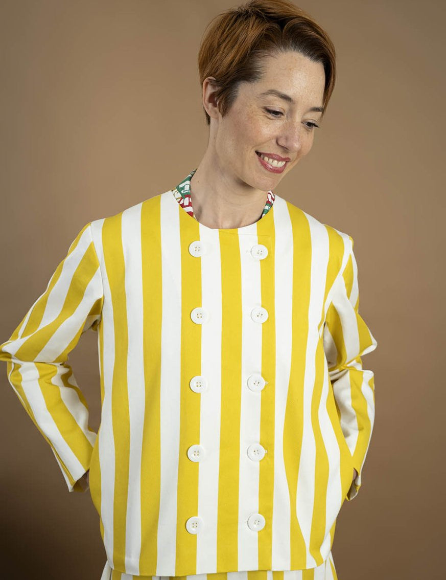 Cazadora mujer "rayas amarillas" - Junito's Closet