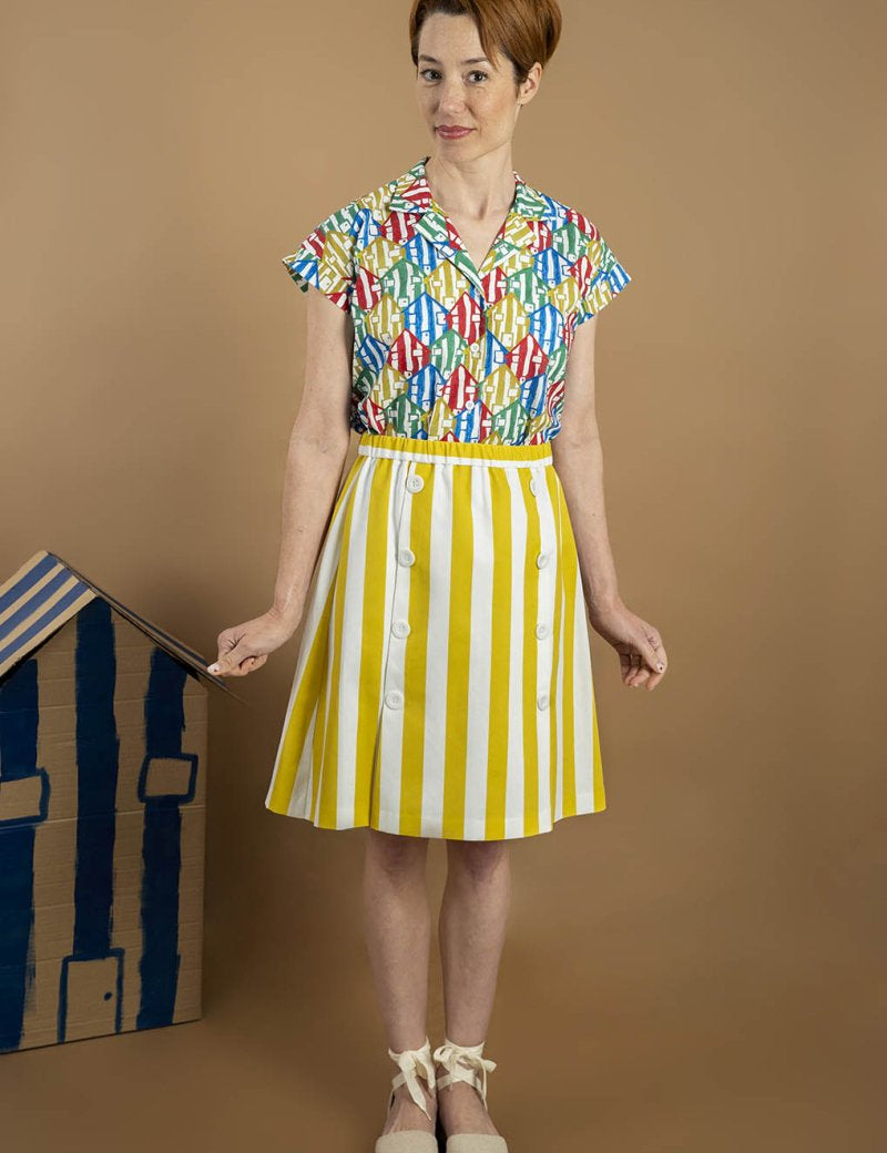 Falda mujer "rayas amarillas" - Junito's Closet