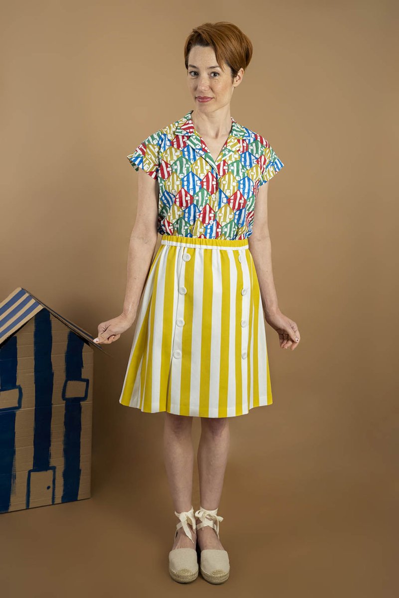 Falda mujer "rayas amarillas" - Junito's Closet
