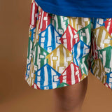 Retro beach cabins shorts