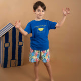 Retro beach cabins shorts