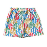 Retro beach cabins shorts