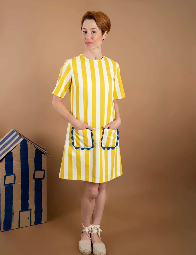 Vestido mujer "rayas amarillas" - Junito's Closet
