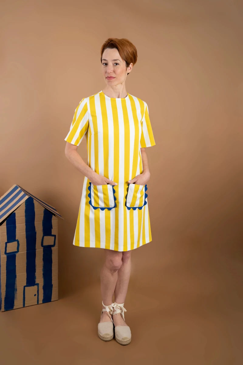 Vestido mujer "rayas amarillas" - Junito's Closet