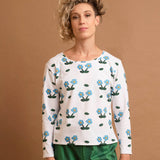 Camiseta blanca mujer estampado floral diseño sostenible Junito's Closet